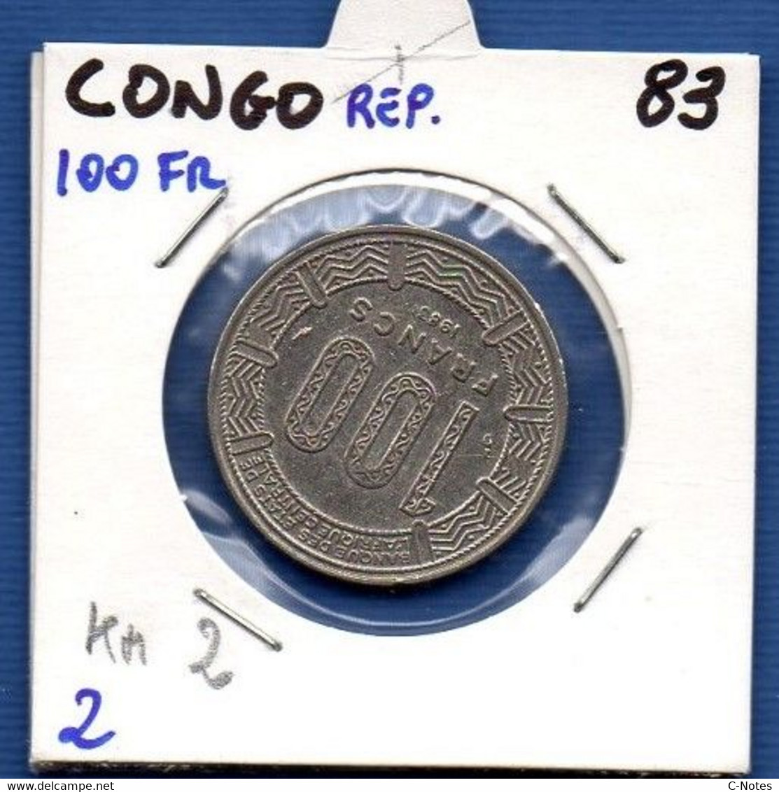 CONGO - 100 Francs 1983 -  See Photos -  Km 2 - VR-Rep. Kongo - Brazzaville