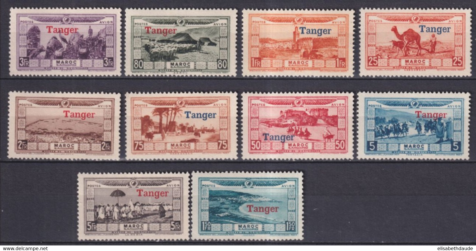 1928 - MAROC / TANGER - SERIE COMPLETE POSTE AERIENNE YVERT N°22/31  * MLH - COTE = 70 EUR - Unused Stamps