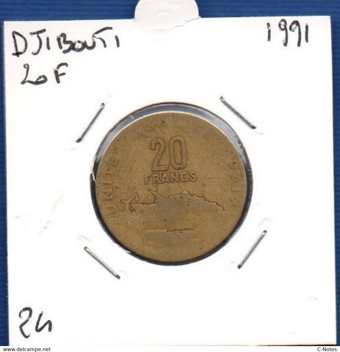 DJIBOUTI - 20 Francs 1991 -  See Photos -  Km 24 - Dschibuti