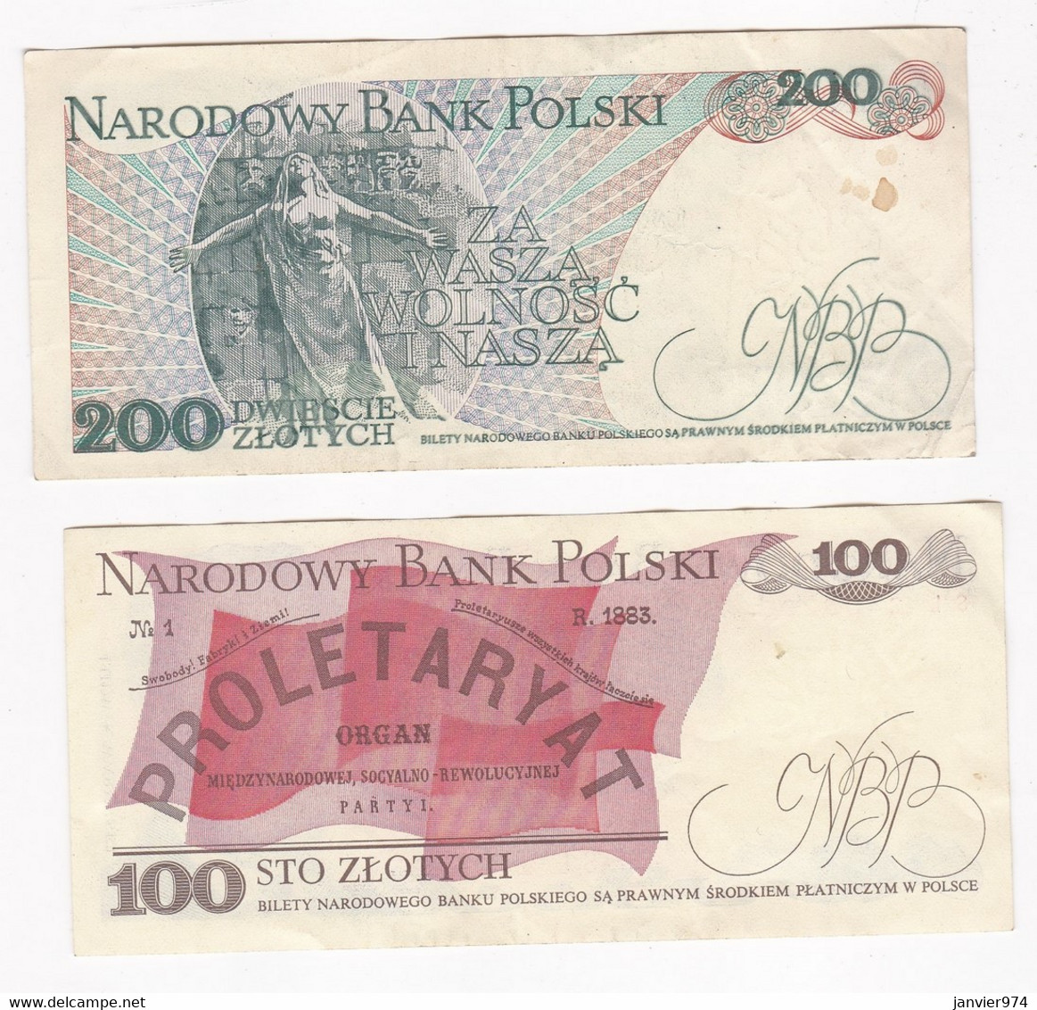 Pologne 2 Billets , 100 Zlotych 1986 Et 200 Zlotych 1988 - Poland