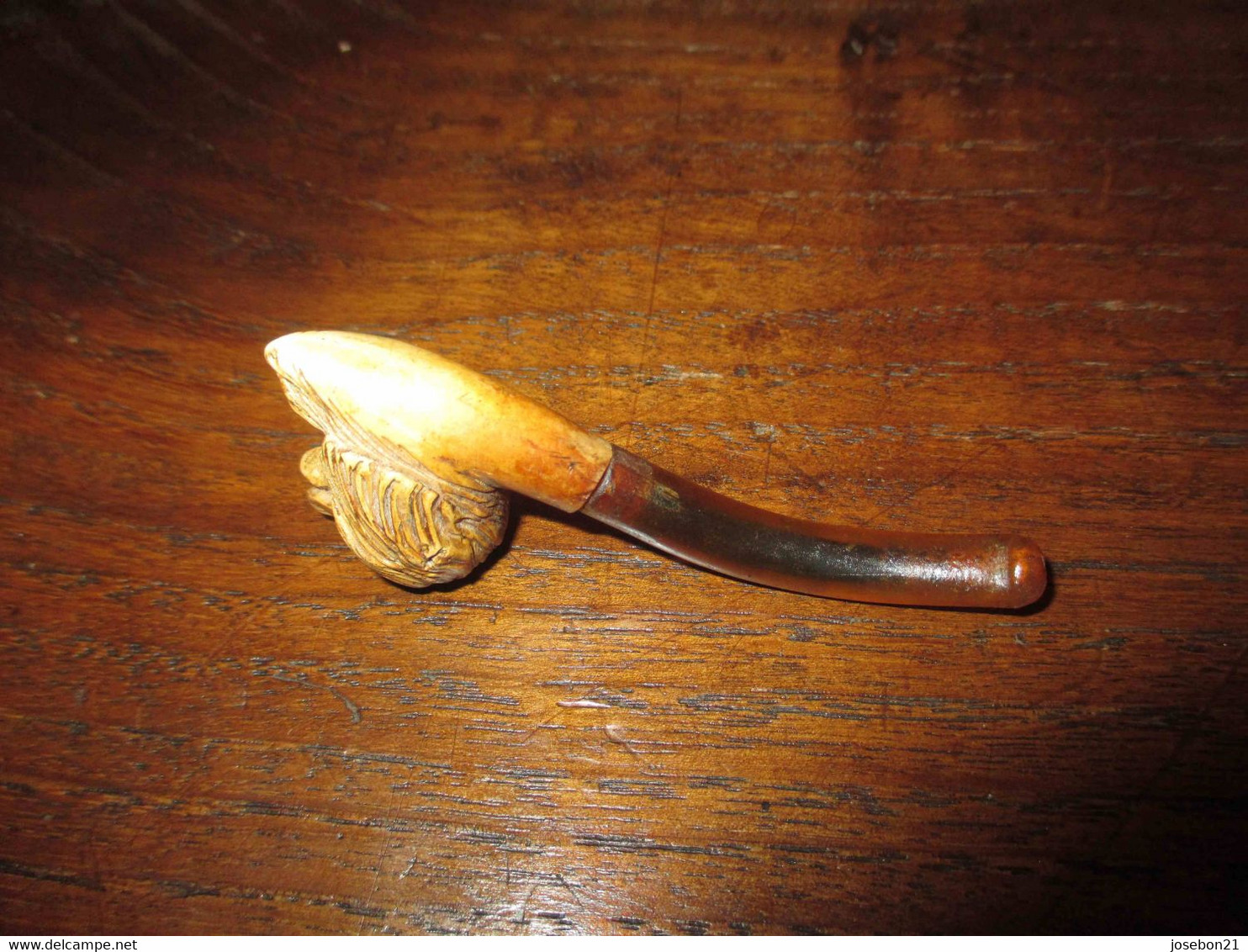 Ancienne Petite Pipe En Forme De Tête De Chien écume De Mer Fin XIX ème - Meerschaumpfeifen