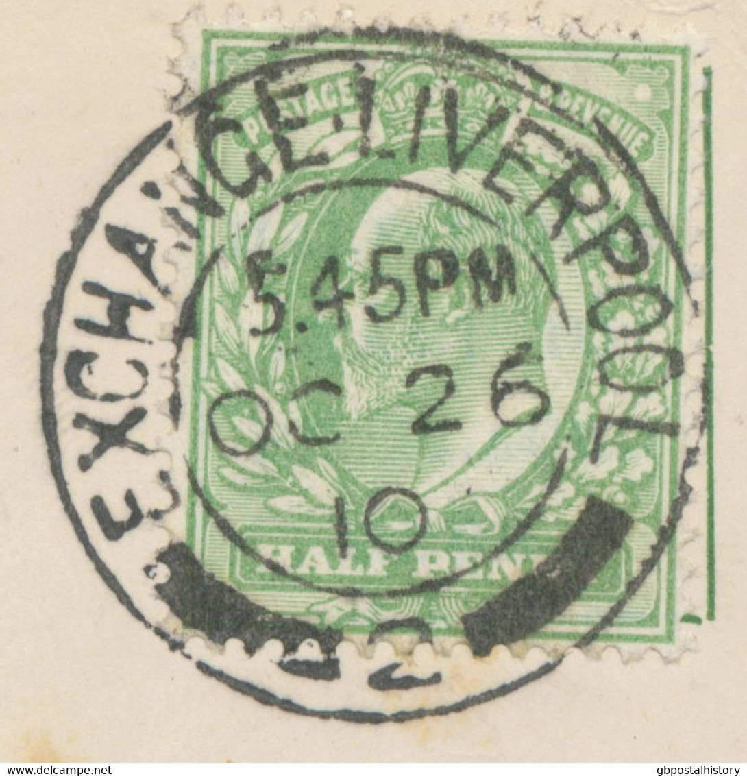 GB „EXCHANGE-LIVERPOOL / 2“ CDS Double Circle 25mm On Superb Postcard With EVII ½ To LEEDS, 26.10.1910 - Cartas & Documentos