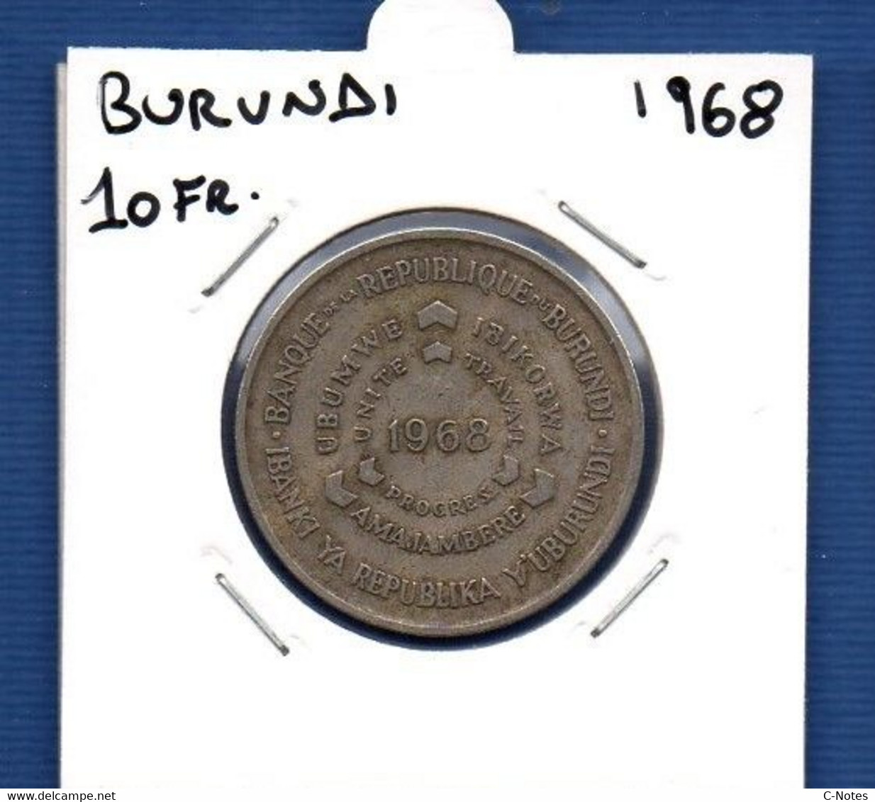BURUNDI - 10 Francs 1968 -  See Photos -  Km 17 - Burundi