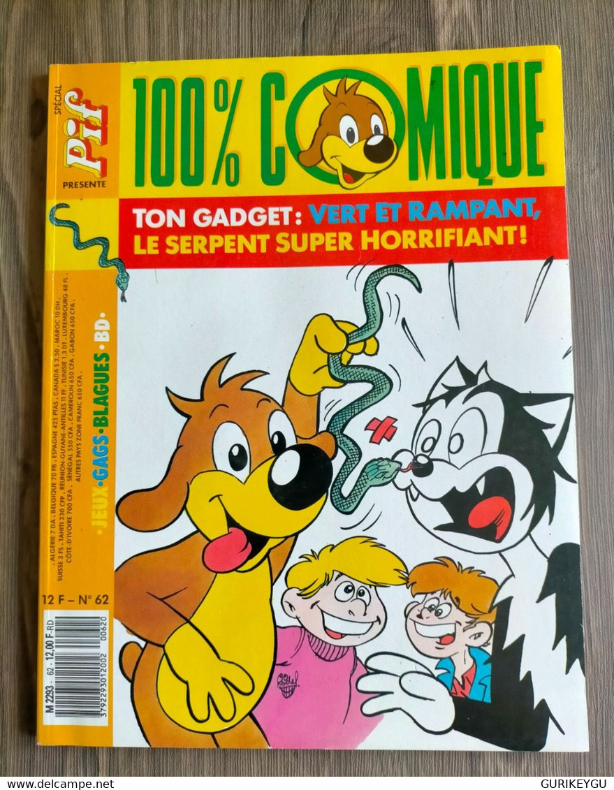 Le Nouveau PIF 100% Comique N° 62 Léo Horace ARTHUR Placid Et Muzo DICENTIM LUDO 08/1989 TTBE - Pif & Hercule