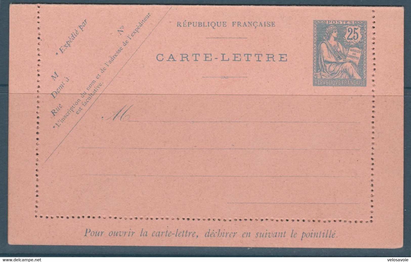 N° 127-CL1 MOUCHON 25c NEUF TTB - Letter Cards