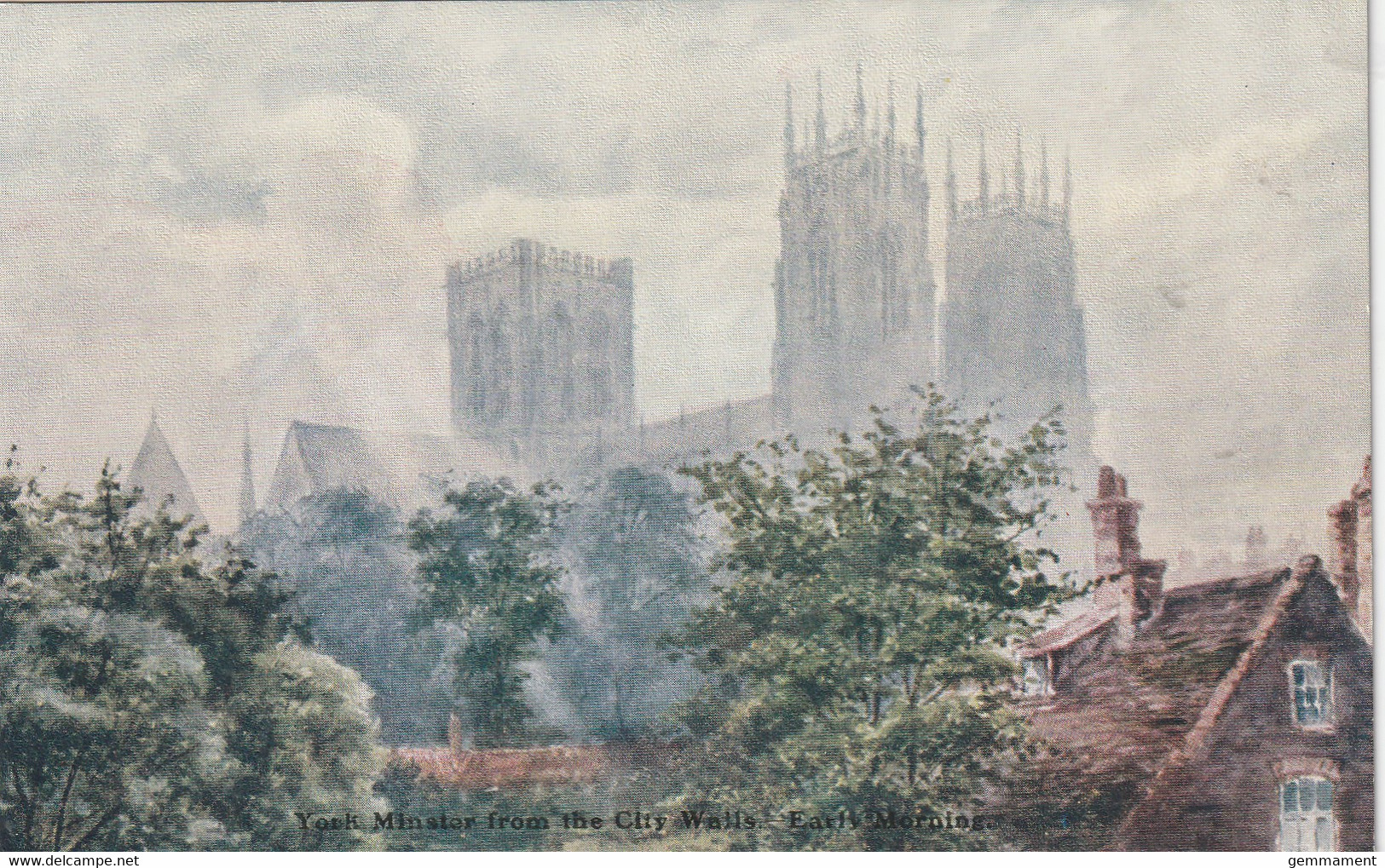 YORK MINSTER FROM THE CITY WALLS EARLY MORNING - York