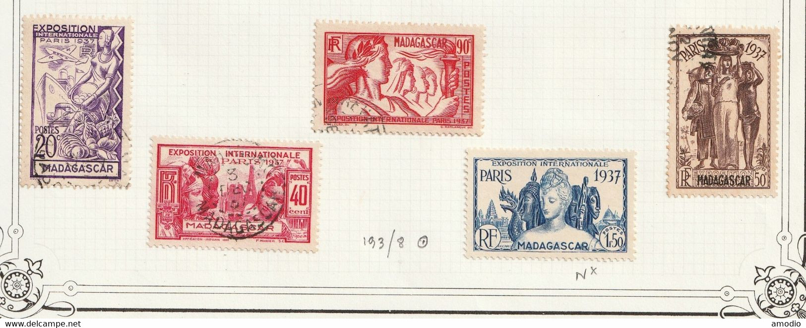 Madagascar YT 193/198 Expo Coloniale Universelle Oblitérés Sauf YT 198 N* - Neufs