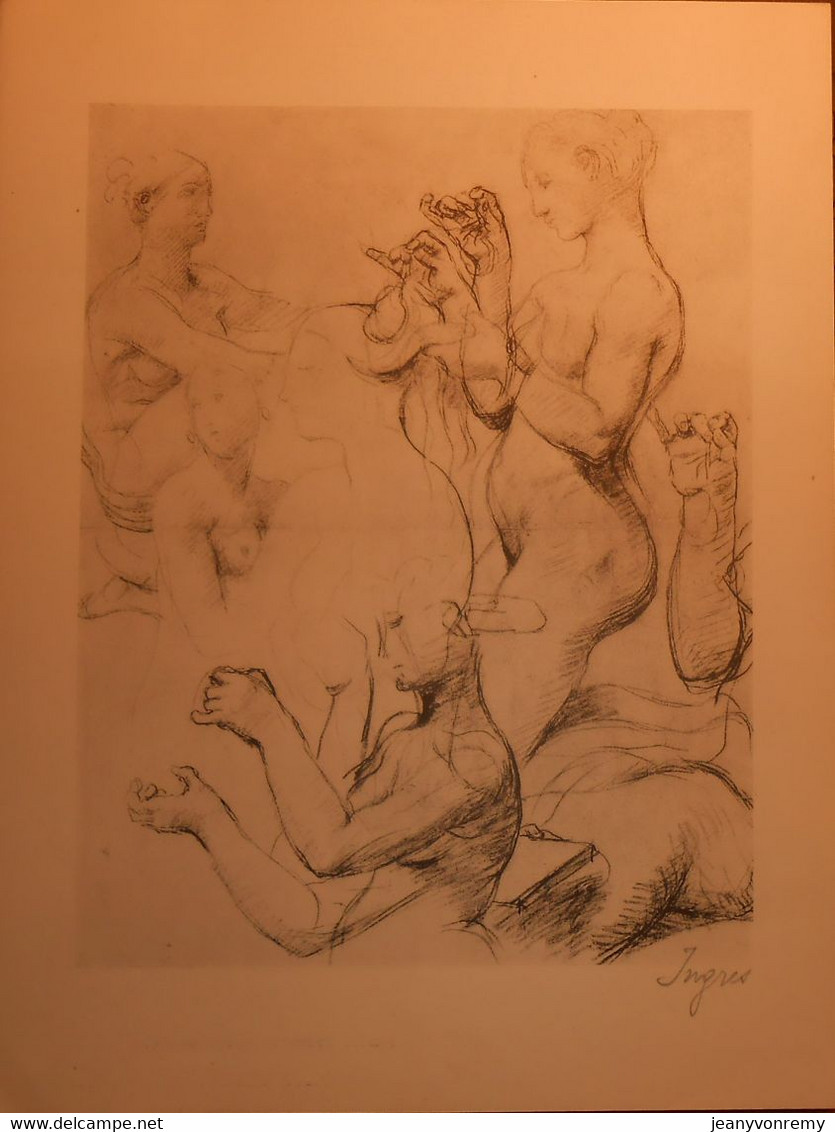 Dessin De Nu. Belle Reproduction De 1946. Etudes Pour Le Bain Turc. Ingres. - Dessins