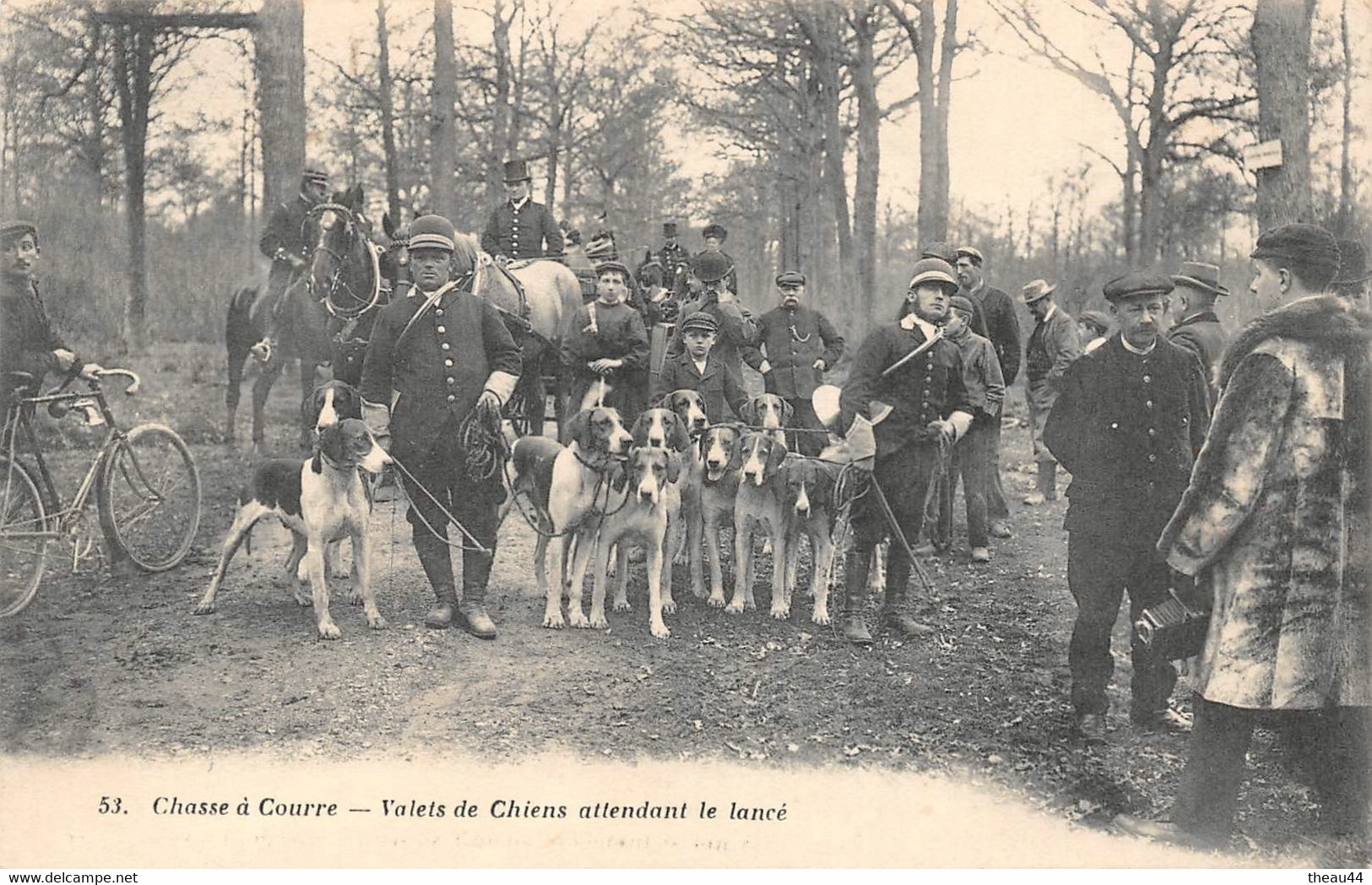 Lot de 8 Cartes de Chasse à Courre  - Chasseurs, Chiens, Vénerie, La Curée, la Meute, l'Equipage......