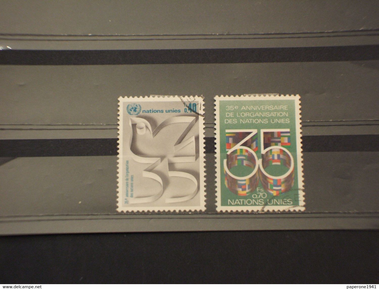 NAZIONI UNITE - GINEVRA - 1980 ORGANIZZAZIONE/UCCELLO Stilizzato  2 VALORI - TIMBRATI/USED - Used Stamps