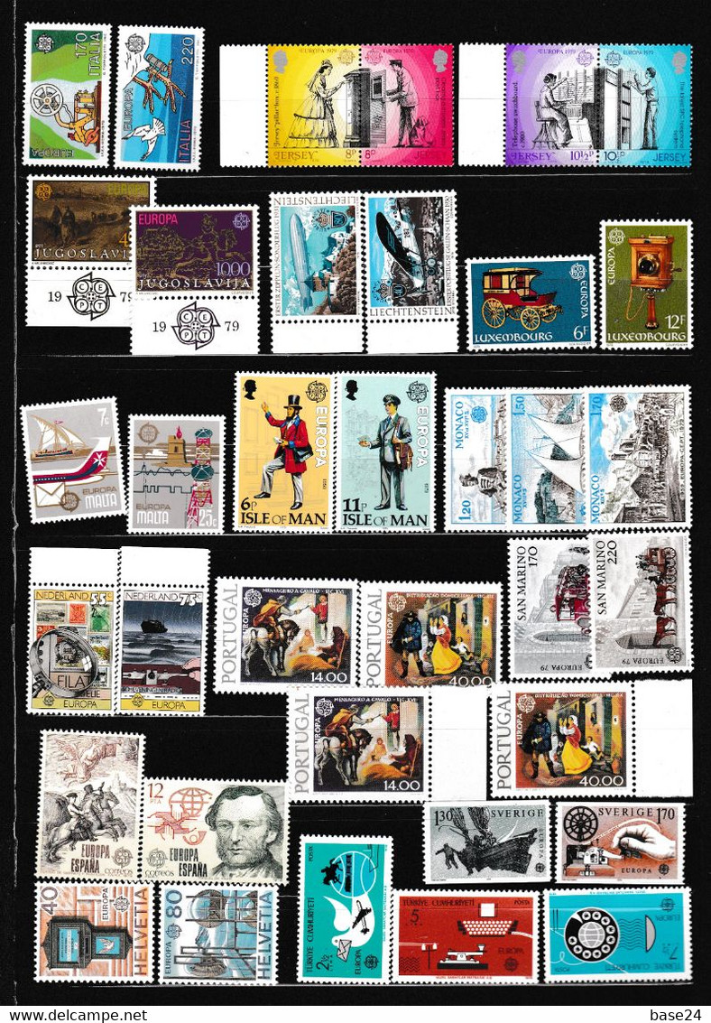1979 EUROPA CEPT EUROPE  ANNATA  YEAR MNH** Con 70 Valori Con Portogallo B/Fosforo X+y Storia Postale Postal History - Volledig Jaar
