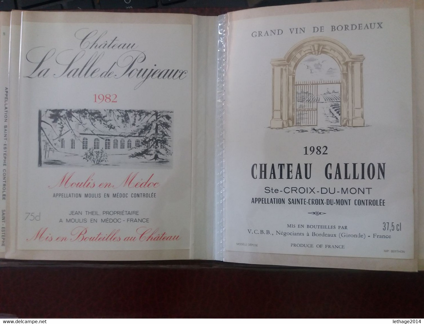 ETICHETTE RARE DI VINI PRESTIGIOSI FRANCESI SU ALBUM - RARES ÉTIQUETTES DE VINS FRANÇAIS PRESTIGIEUX SUR ALBUM