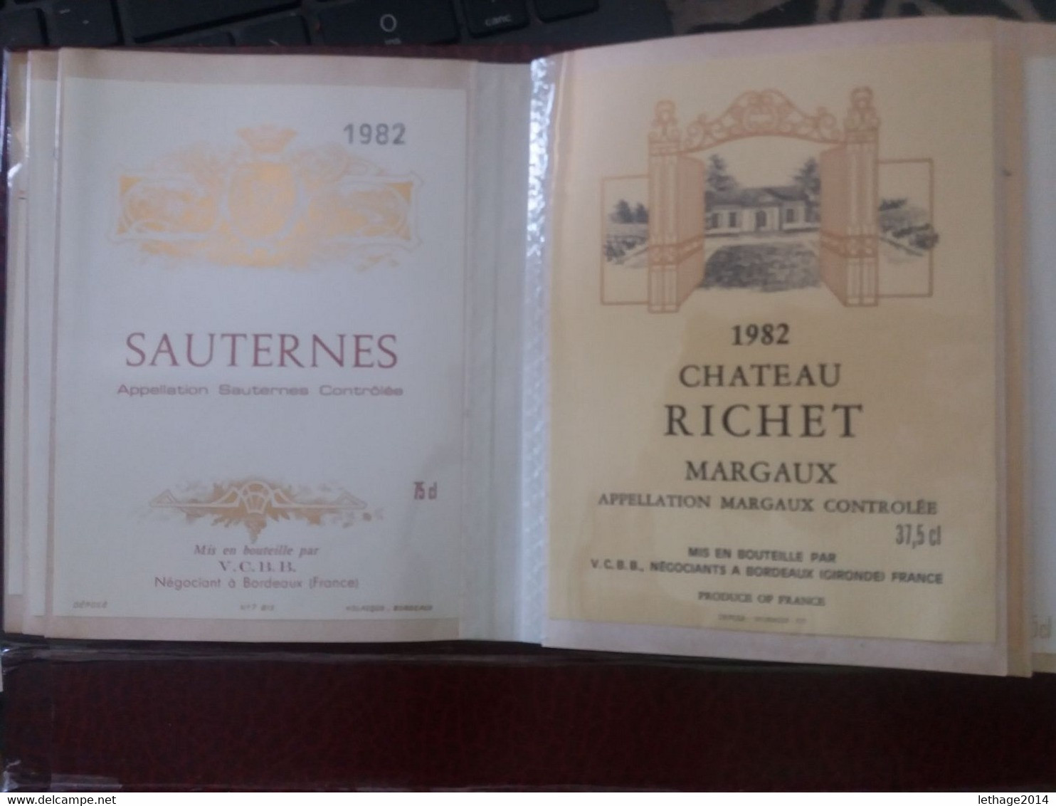 ETICHETTE RARE DI VINI PRESTIGIOSI FRANCESI SU ALBUM - RARES ÉTIQUETTES DE VINS FRANÇAIS PRESTIGIEUX SUR ALBUM