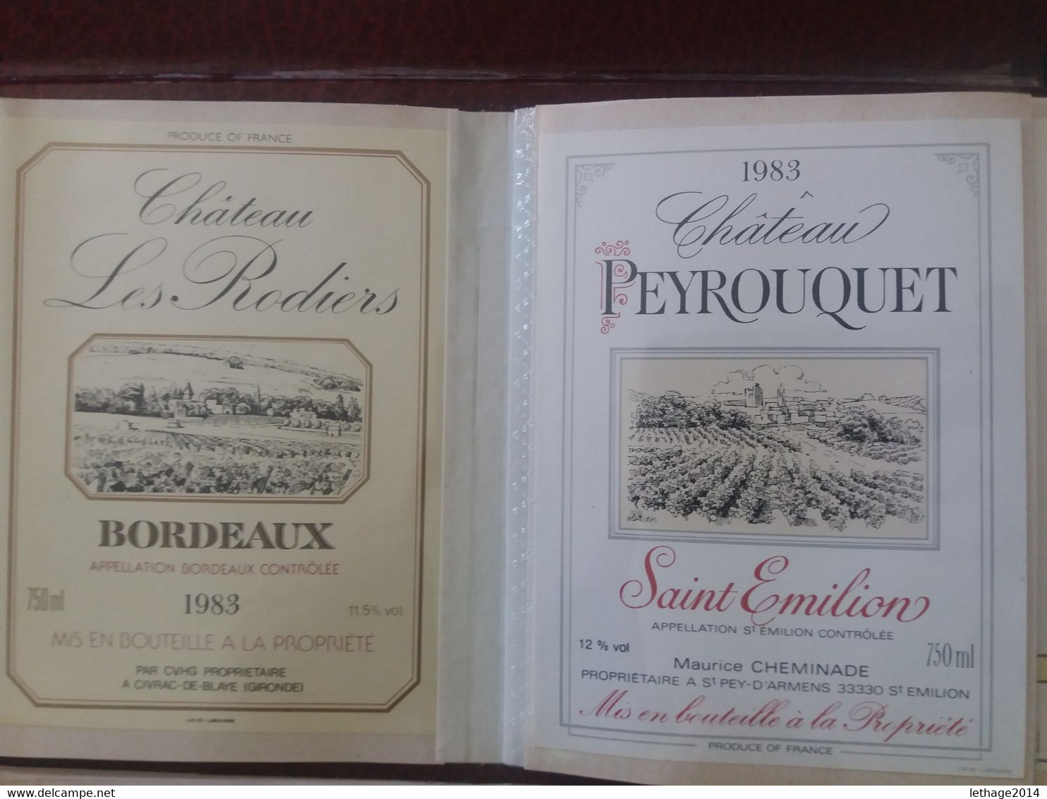 ETICHETTE RARE DI VINI PRESTIGIOSI FRANCESI SU ALBUM - RARES ÉTIQUETTES DE VINS FRANÇAIS PRESTIGIEUX SUR ALBUM