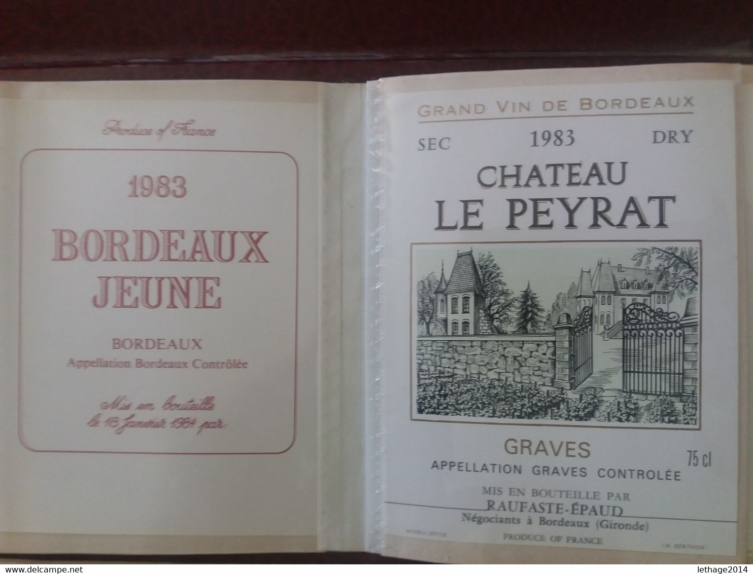 ETICHETTE RARE DI VINI PRESTIGIOSI FRANCESI SU ALBUM - RARES ÉTIQUETTES DE VINS FRANÇAIS PRESTIGIEUX SUR ALBUM