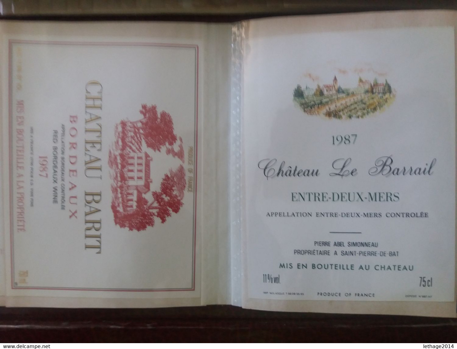 ETICHETTE RARE DI VINI PRESTIGIOSI FRANCESI SU ALBUM - RARES ÉTIQUETTES DE VINS FRANÇAIS PRESTIGIEUX SUR ALBUM