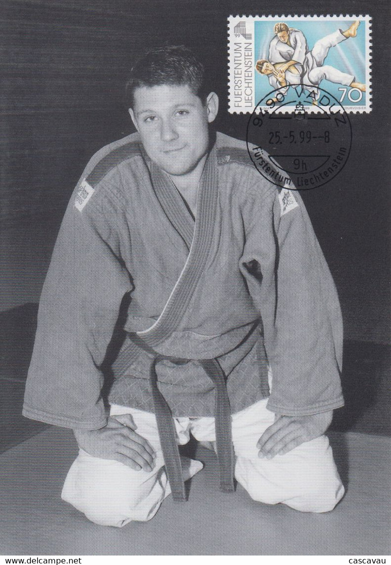Carte  Maximum  1er  Jour   LIECHTENSTEIN   Judo   JEUX  DES  PETITS  ETATS   1999 - Judo