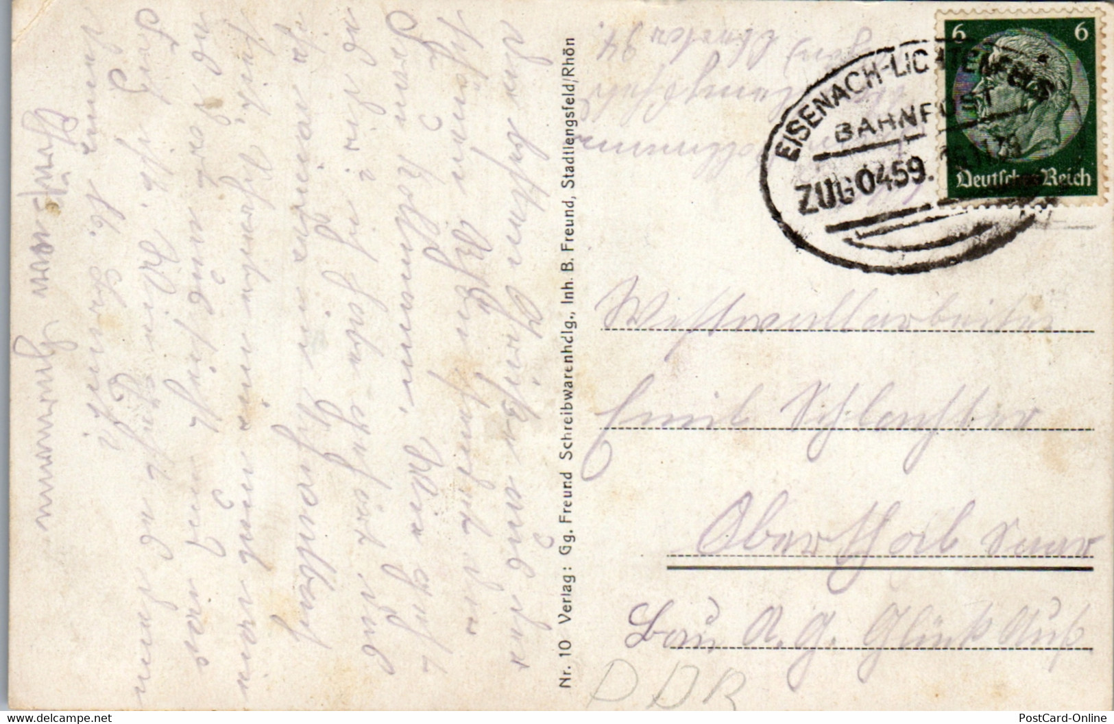 40274 - Deutschland - Stadtlengsfeld , Malerischer Winkel Im Alten Schloß , Bahnpost Stempel - Gelaufen 1939 - Bad Salzungen