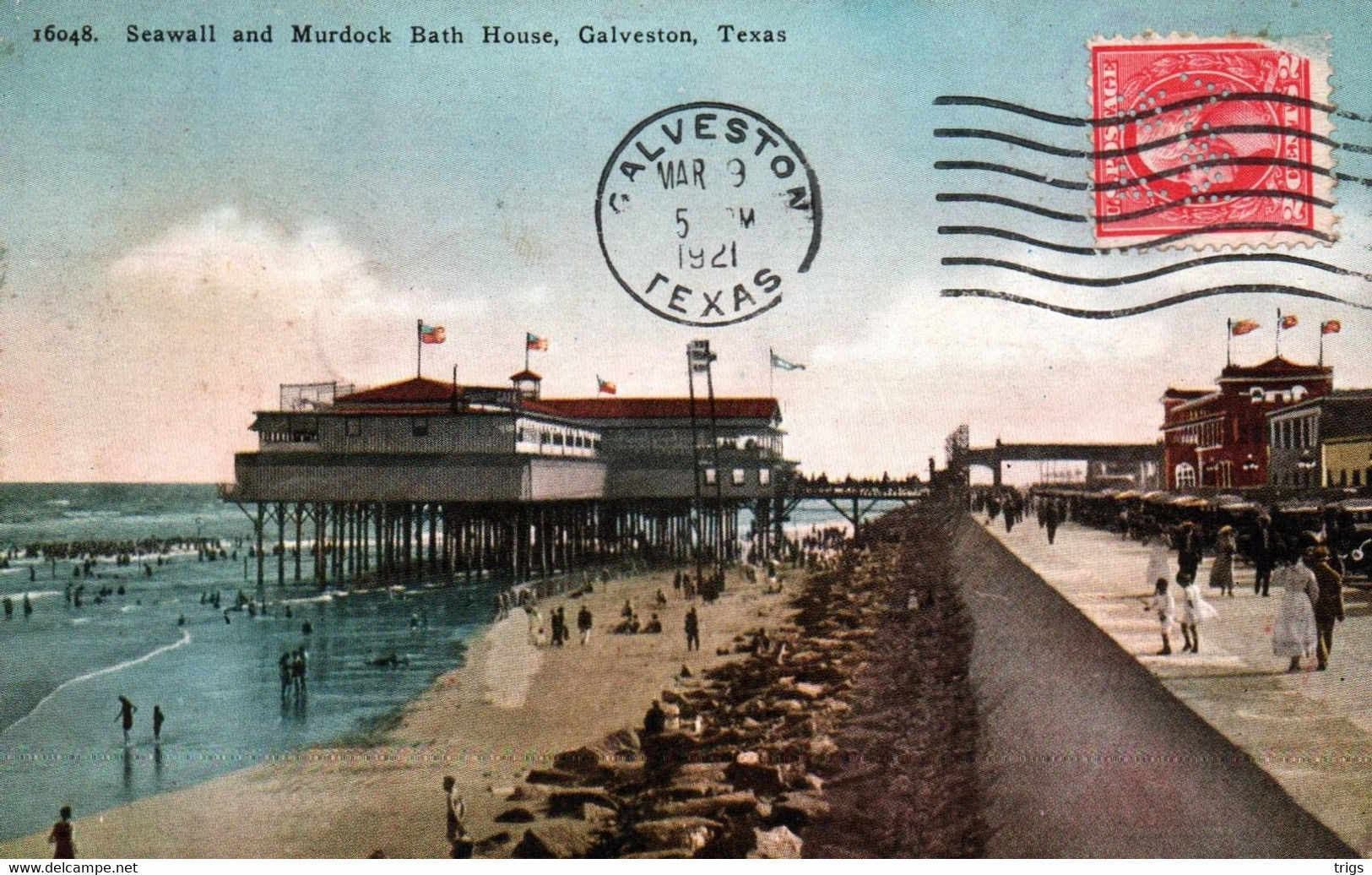 Galveston - Seawall And Murdock Bath House - Galveston