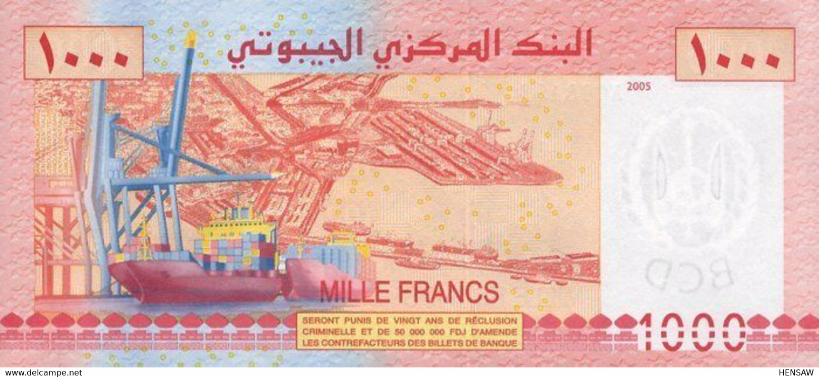 DJIBOUTI 1000 FRANCS P 42 2005 UNC SC NUEVO - Djibouti