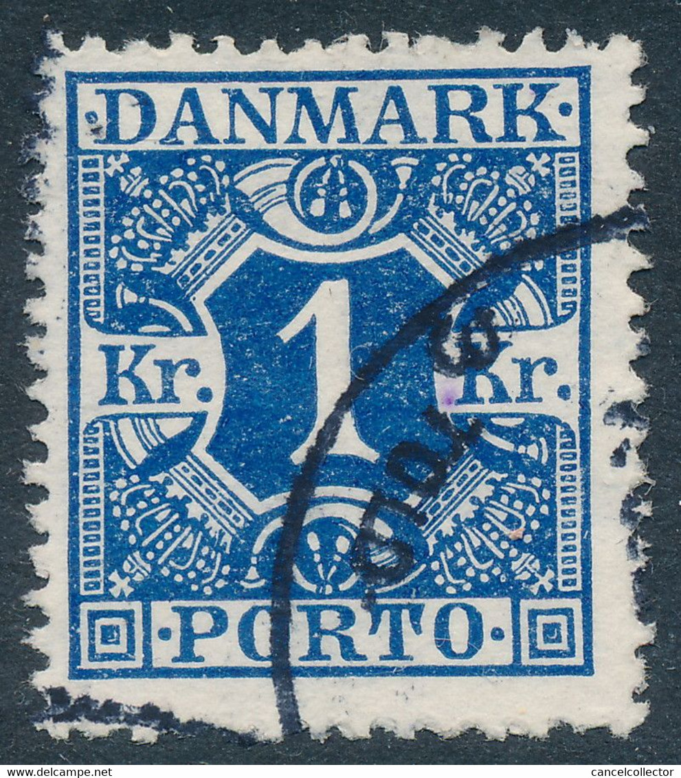 Denmark Danemark Danmark 1921: 1Kr Dark Blue Porto, Fine Used, AFA P15 (DCDK00334) - Postage Due