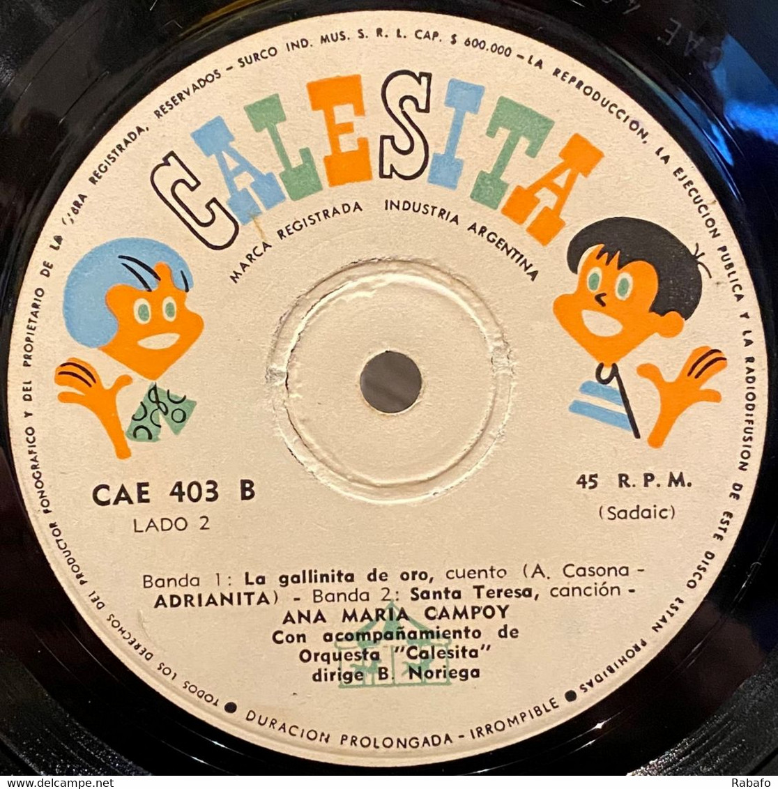 Split EP Argentino De Adrianita Y Ana María Campoy Año 1957 Sello Calesita - Kinderen