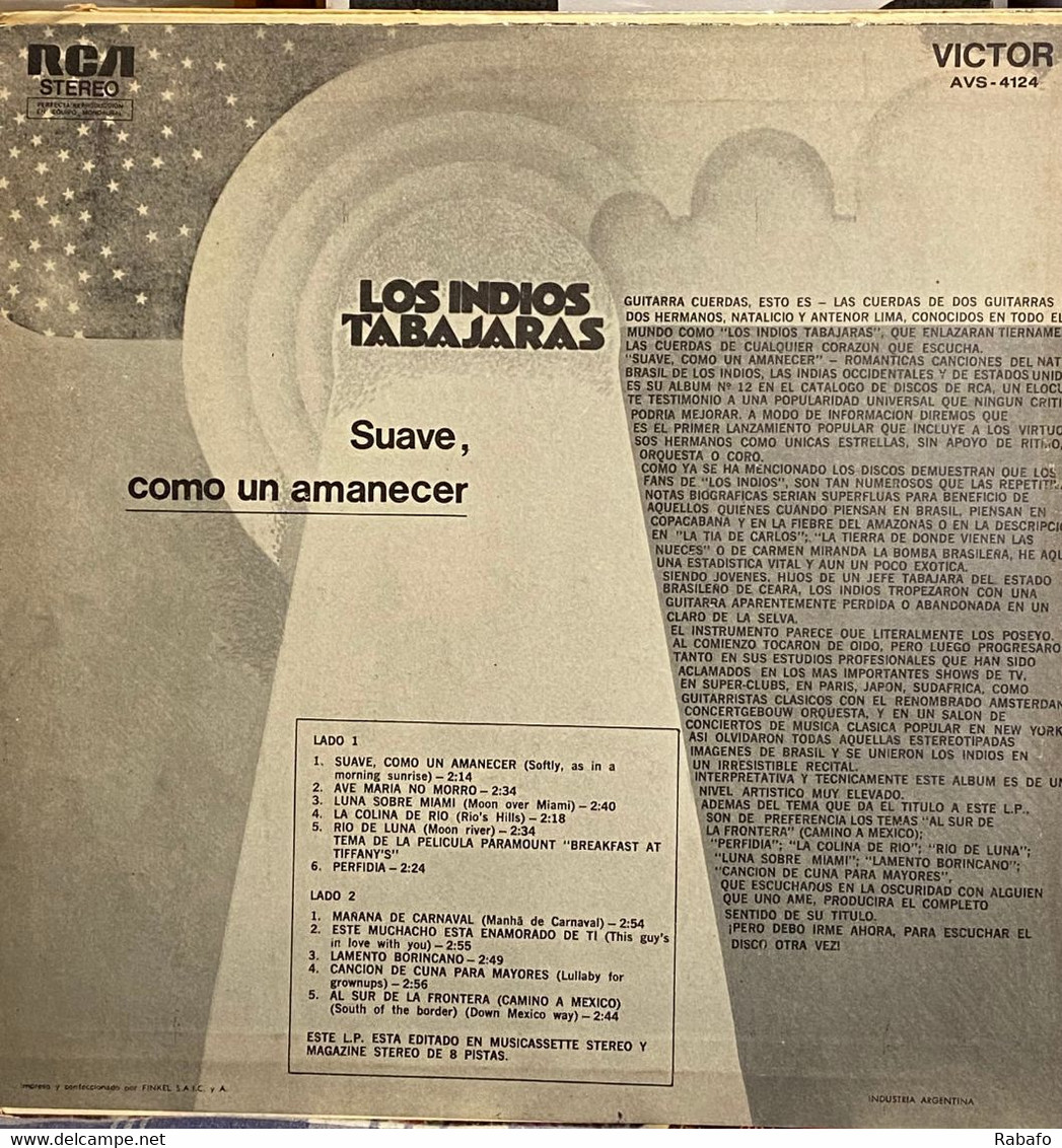 LP Argentino De Los Indios Tabajaras Año 1972 - Música Del Mundo