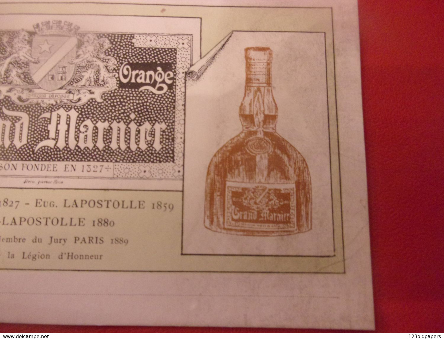 ♥️ SUPERBE / XIX EME CARTE DE REPRESENTANT LAPOSTOLLE GRAND MARNIER TRIPLE ORANGE - Neauphle Le Chateau