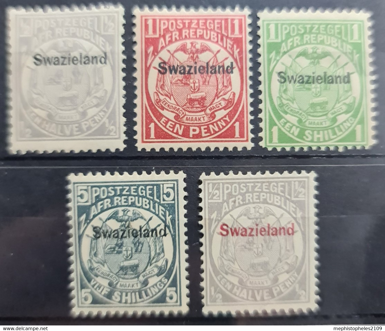 SWAZILAND 1889 - MNH - Sc# 1, 2, 5, 7, 9 - Swasiland (...-1967)