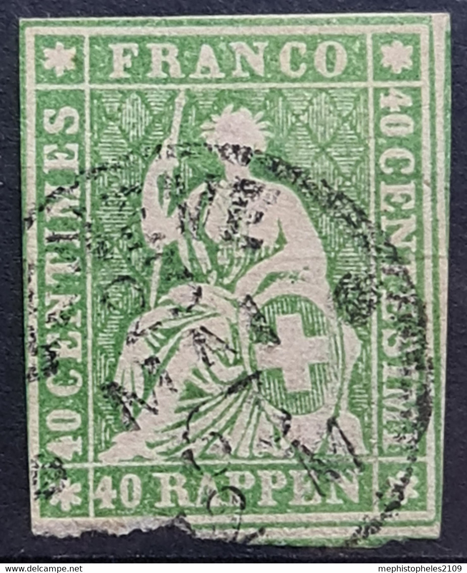 SWITZERLAND 1858 - Canceled - Sc# 40 - Oblitérés