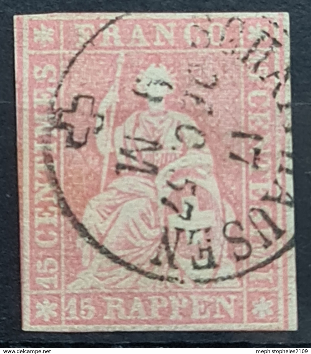 SWITZERLAND 1858 - Canceled - Sc# 38 - Gebraucht