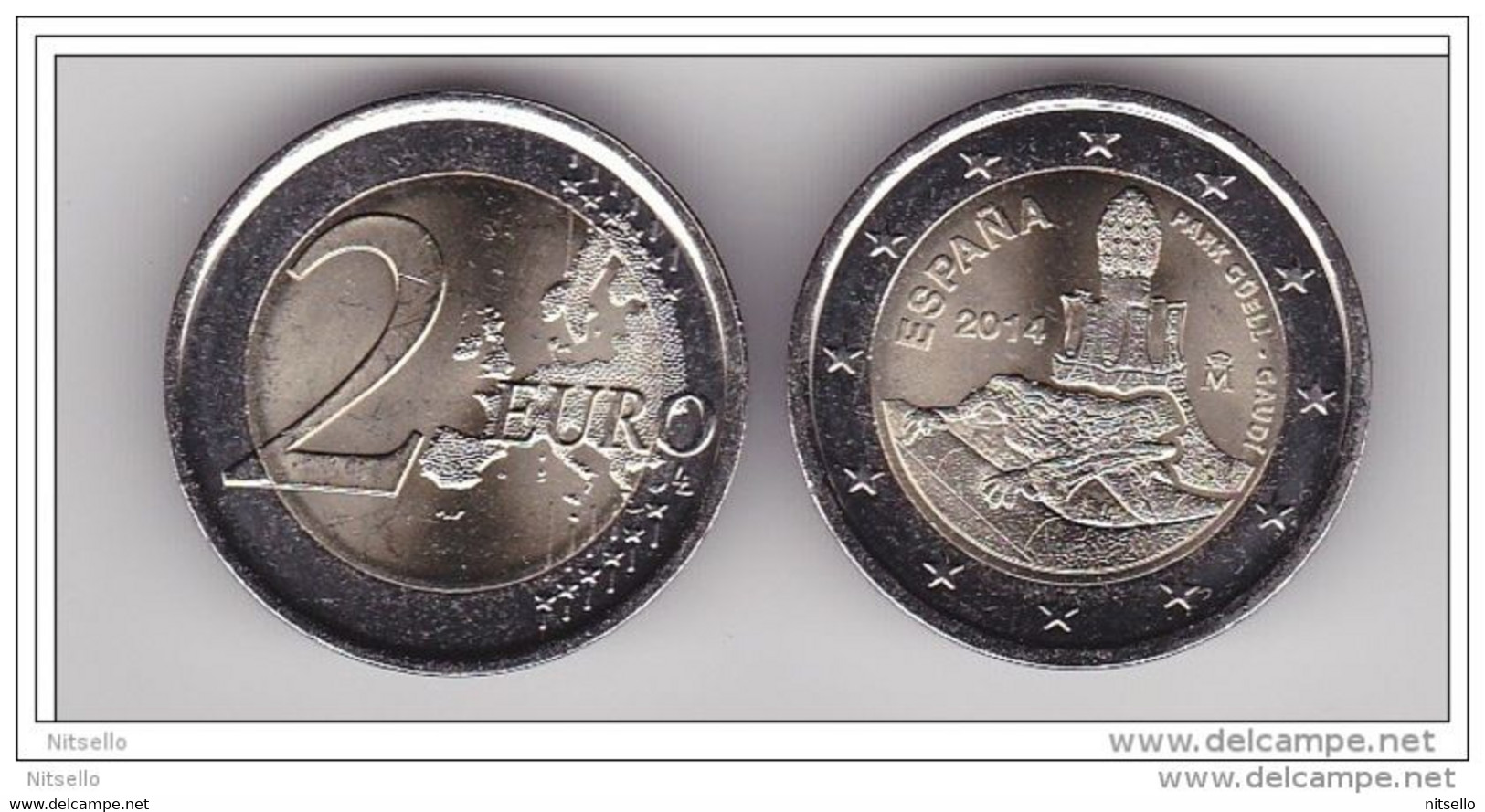 LOTE 1468B  ////   ESPAÑA 2 &euro; 2014 PARC GÜELL - GAUDÌ CIRCULADA CONMEMORATIVA - Spain