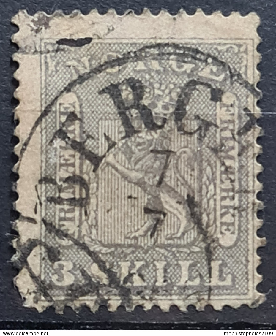 NORWAY 1863-66 - Canceled - Sc# 7 - Usados