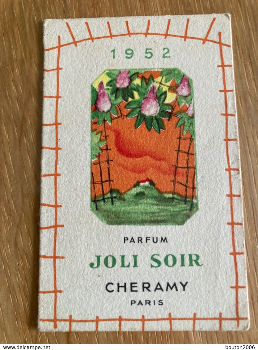 Calendrier 1952 Parfum Joli Soir Cheramy Paris Angèle Coiffeuse Pour Dames Nancy - Andere & Zonder Classificatie