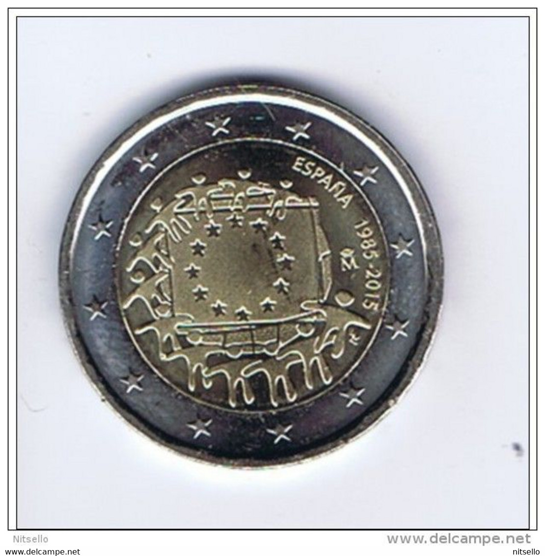 LOTE 1468C  ///  ESPAÑA 2015 MONEDA DE 2 EUROS CIRCULADA  BANDERA EU - Spain