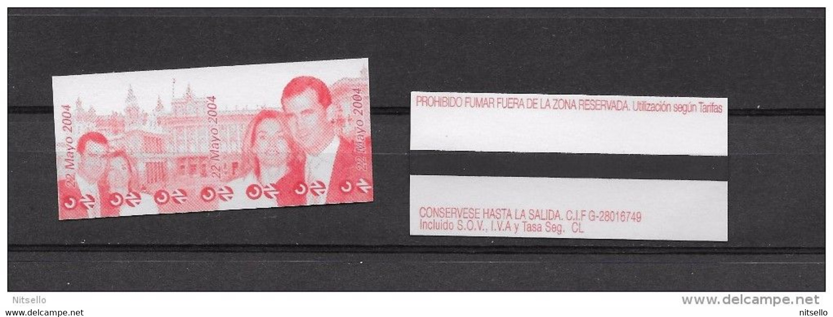 LOTE 1292 ///  BILLETE DE METRO SIN USAR 2004 COMMEMORATIVO DE LA BODA DE LOS REYES FELIPE VI Y LETICIA   ****MUY RARO* - Chemin De Fer