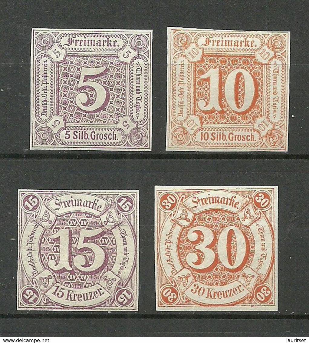 THURN UND TAXIS 1859-1861 Michel 18 - 19 & 24 - 25 * - Ungebraucht