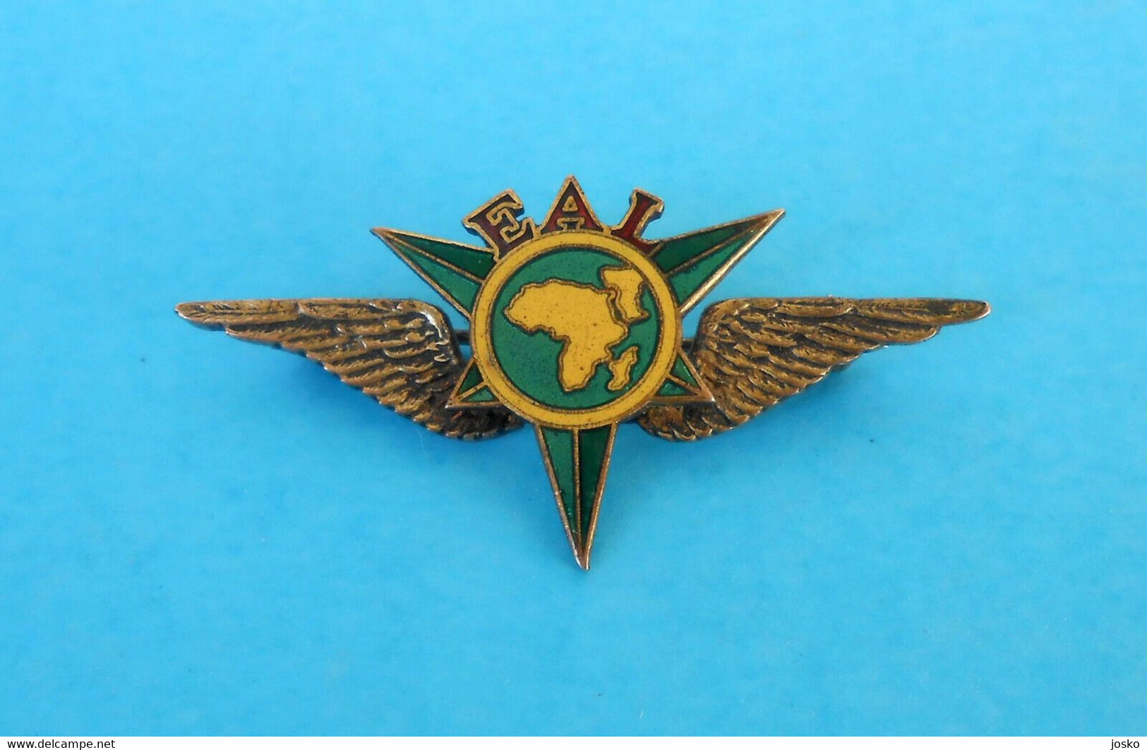 ETHIOPIAN AIRLINES (EAL) ... Vintage Enamele Captain Pilot Wings Badge * Pilote Ethiopia Ethiopie Äthiopien Etiopia RRR - Crew Badges