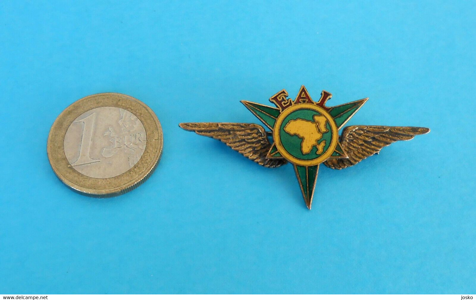 ETHIOPIAN AIRLINES (EAL) ... Vintage Enamele Captain Pilot Wings Badge * Pilote Ethiopia Ethiopie Äthiopien Etiopia RRR - Tarjetas De Identificación De La Tripulación