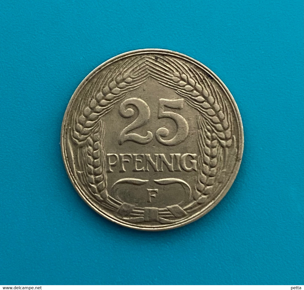 Monnaie D’Allemagne 25 Pfennig 1909F / Vendu En L’état - 25 Pfennig