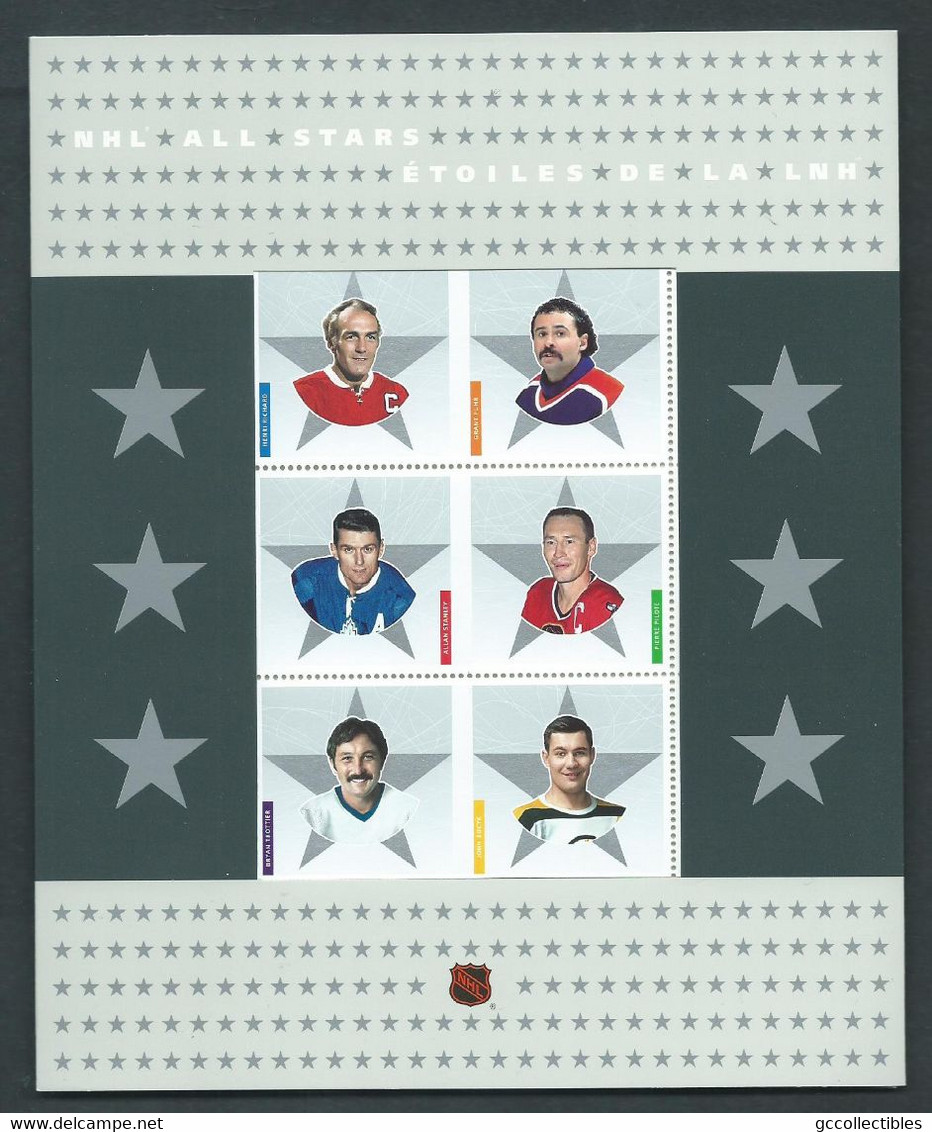 Canada # 2085a-f Full Pane Of 6 + Tabs & Folder MNH - NHL All-Stars - 6 - Feuilles Complètes Et Multiples