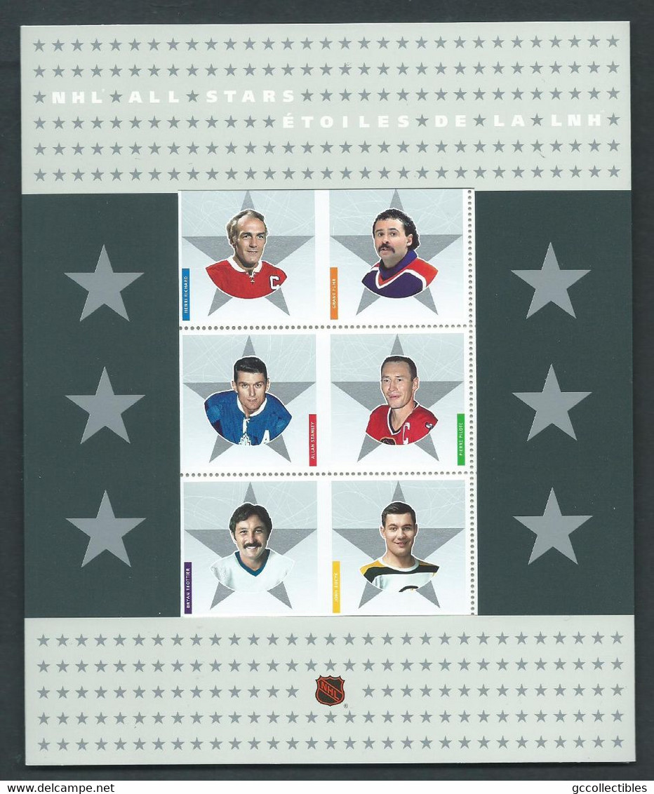 Canada # 2085a-f Full Pane Of 6 + Tabs & Folder MNH - NHL All-Stars - 6 - Full Sheets & Multiples