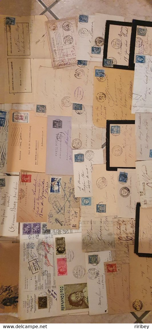 LOT / COLLECTION de plus de 700 Lettres / Marques postales / documents anciens  1700-1950 / voir 50 scans
