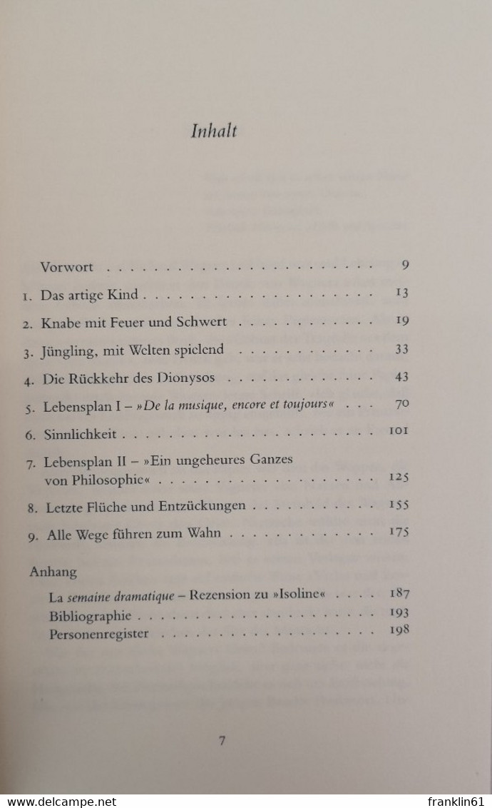 Der Wilde Nietzsche Oder Die Rückkehr Des Dionysos. - Philosophy