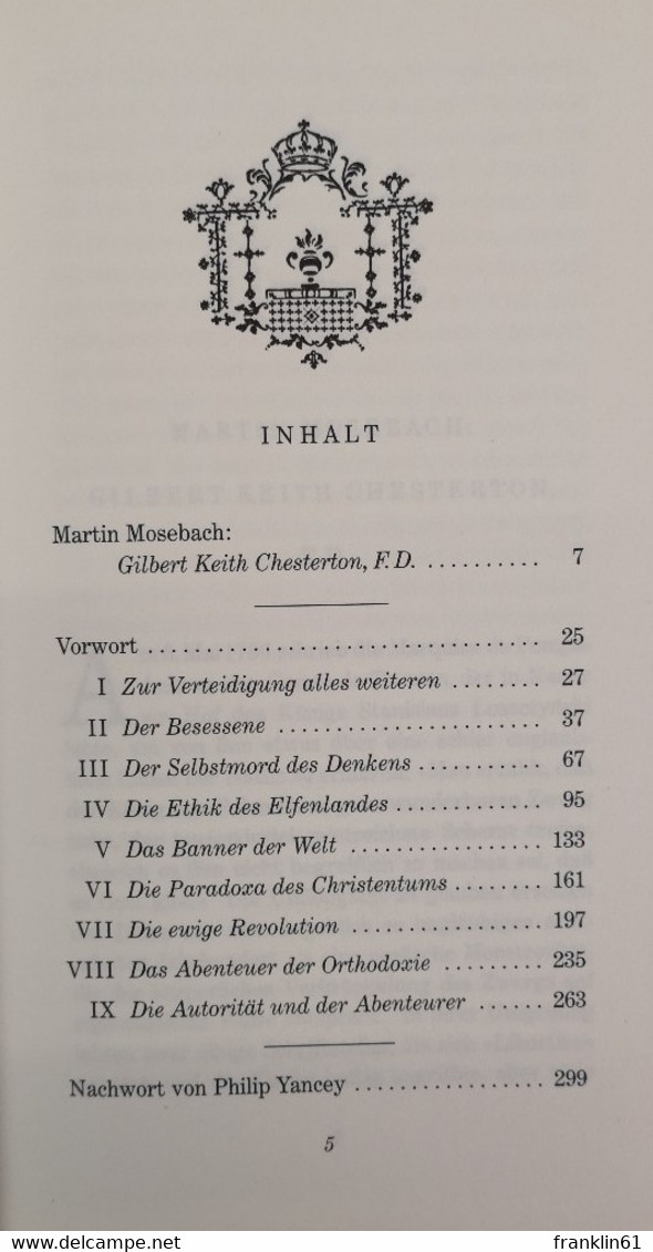 Orthodoxie. Eine Handreichung Für Die Ungläubigen. - Filosofía