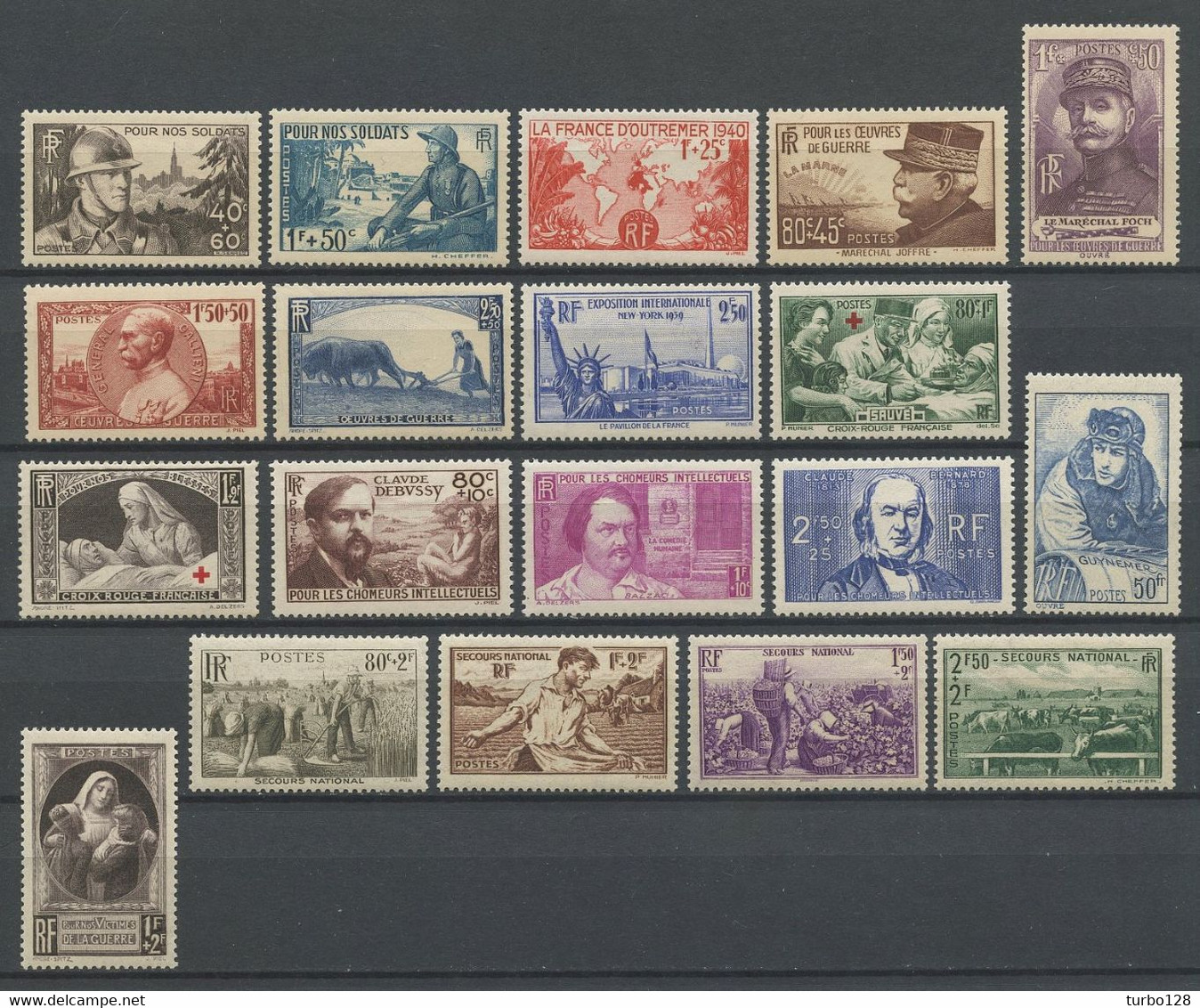 FRANCE ANNEE 1940 ** Complète ( 451/469 ) Neufs MNH Superbe C 209 € Scan Contractuel Jahrgang Ano Completo Full Year - 1940-1949