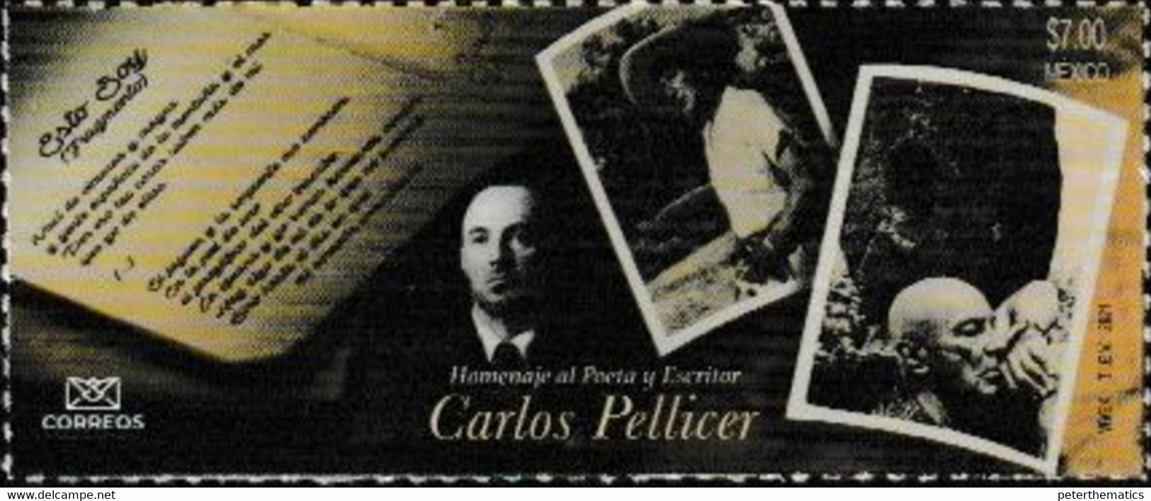 MEXICO, 2022, MNH,POETS, CARLOS PELLICER, 1v - Ecrivains