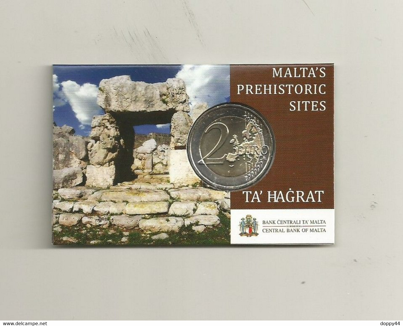 COINCARD 2 EUROS MALTE COLLECTION SITES PREHISTORIQUES TEMPLE TA'HAGRAT. SOUS BLISTER FERME. - Malte