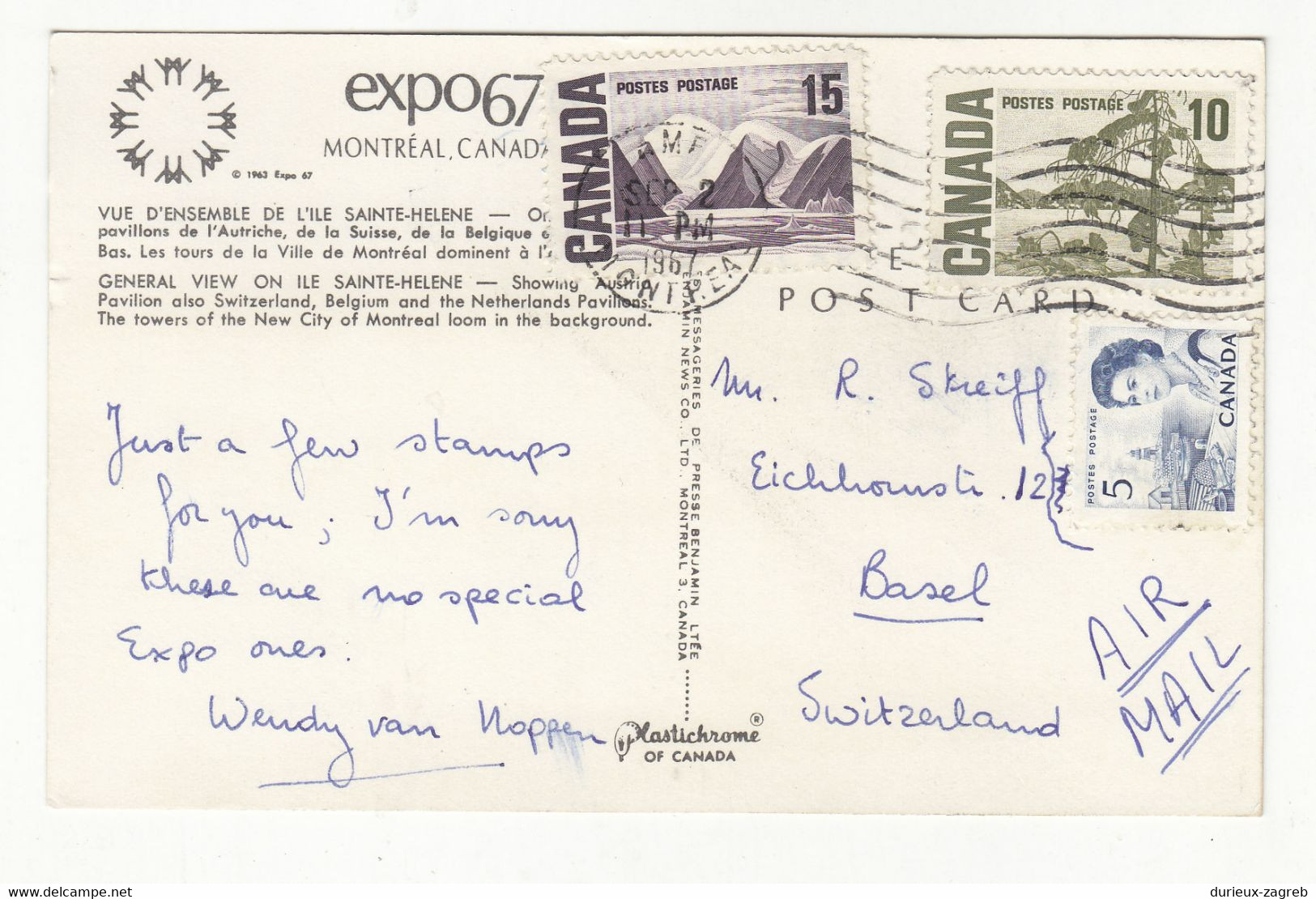 Expo67, Montreal Old Postcard Posted 1967 B221201 - Calgary