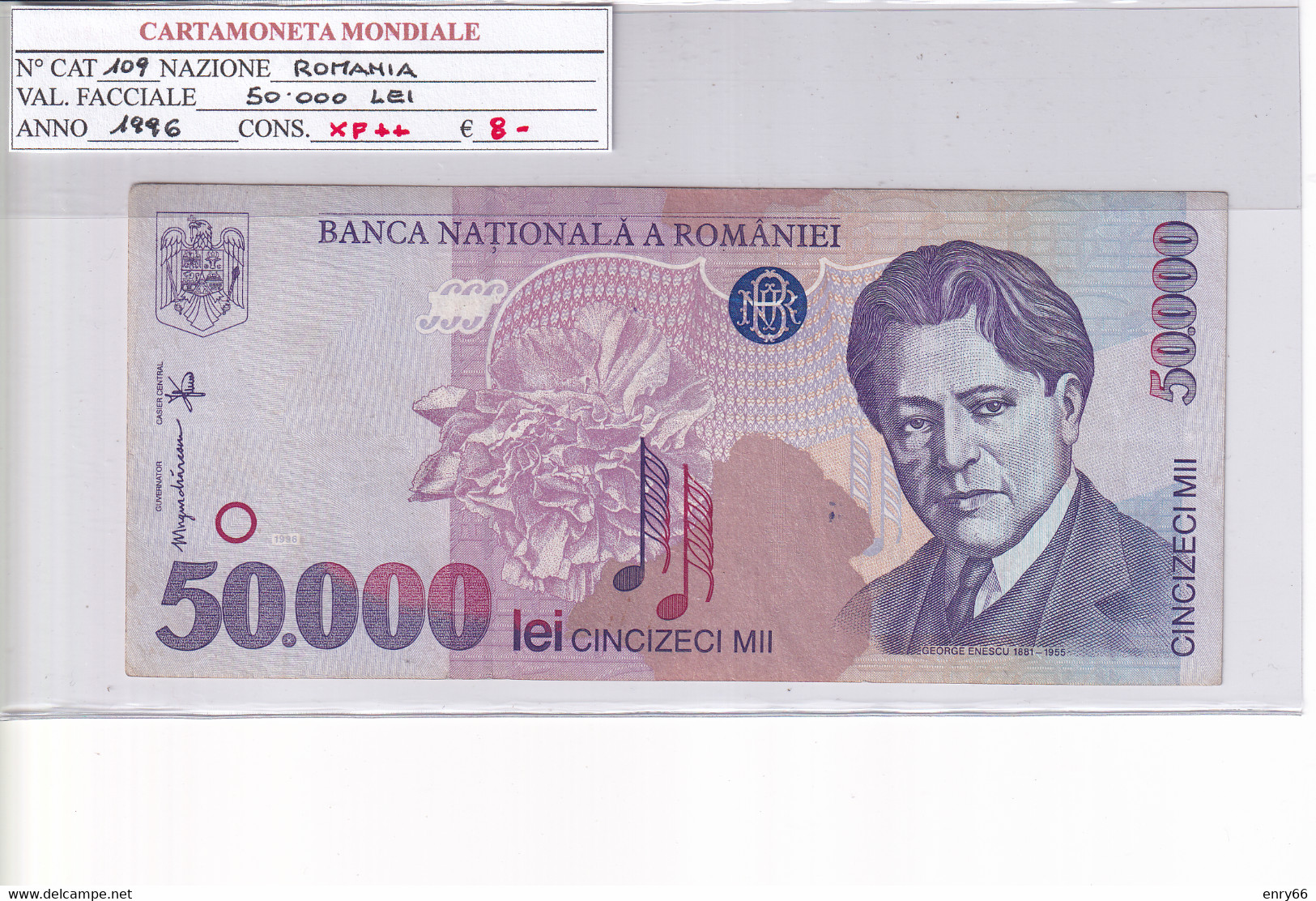 ROMANIA 50'000 LEI 1996 P109 - Roemenië